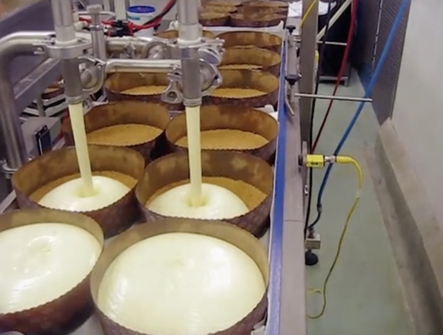 Automated production line for cheesecake application