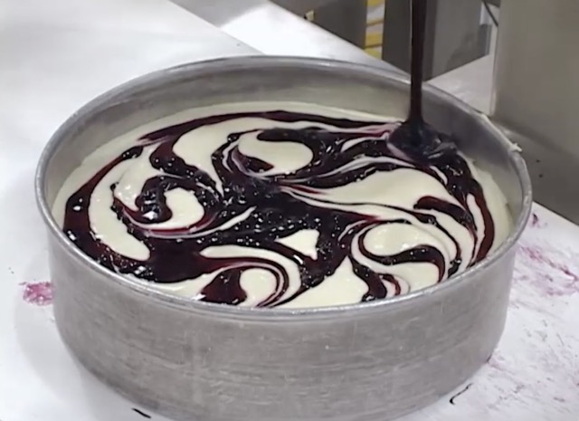 Automated production line for cheesecake application