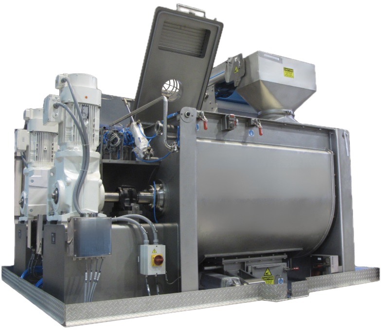 Horizontal powder batch mixer for food & bakery industries