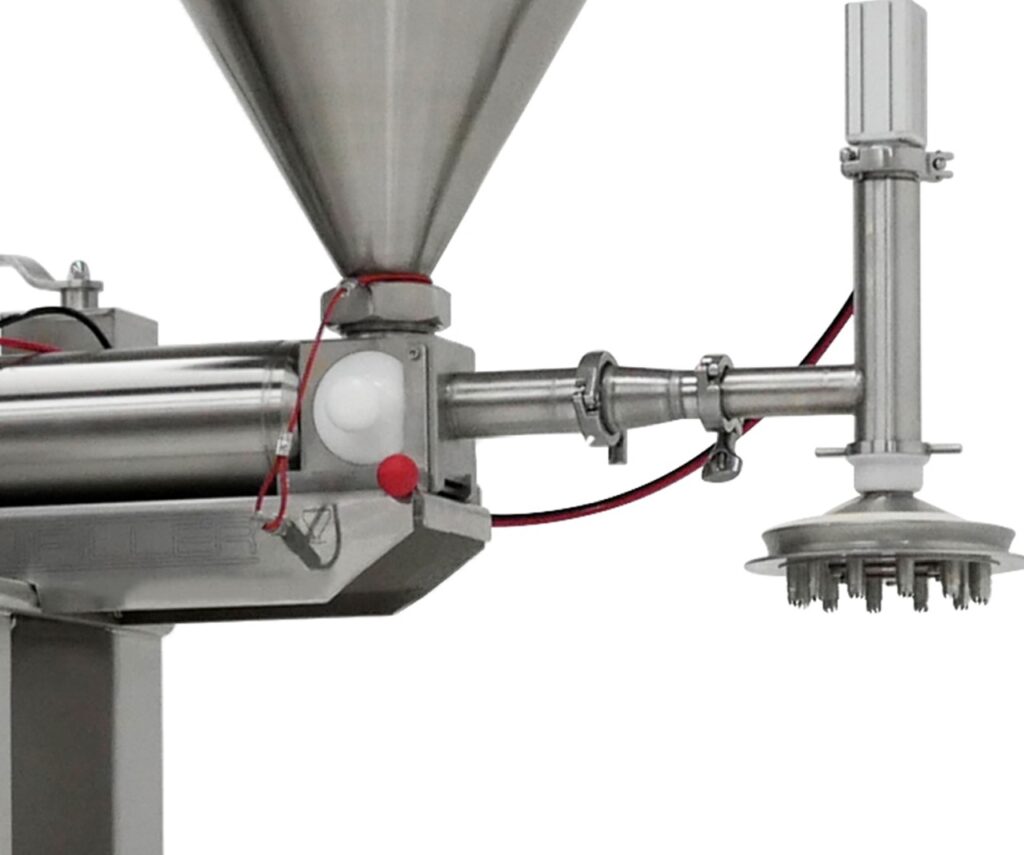 Food filling machine & depositor for chunky ingredients