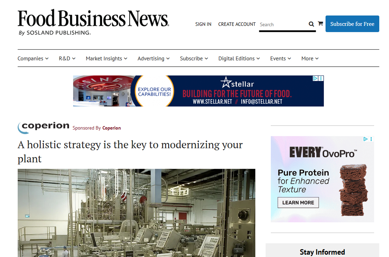 Coperion FHN featured in Food Business News