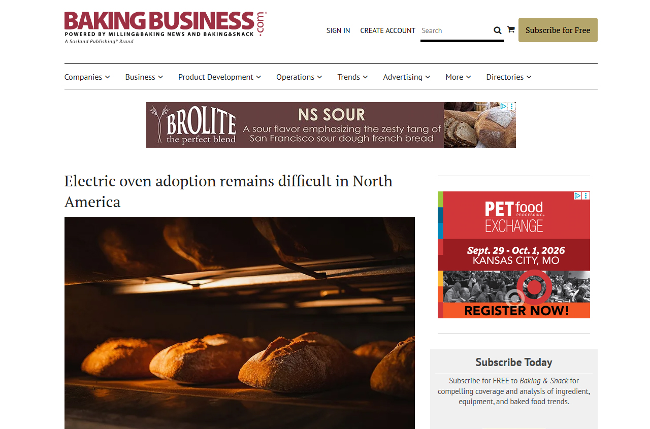 bakingbusiness.com – Adoption of electric ovens